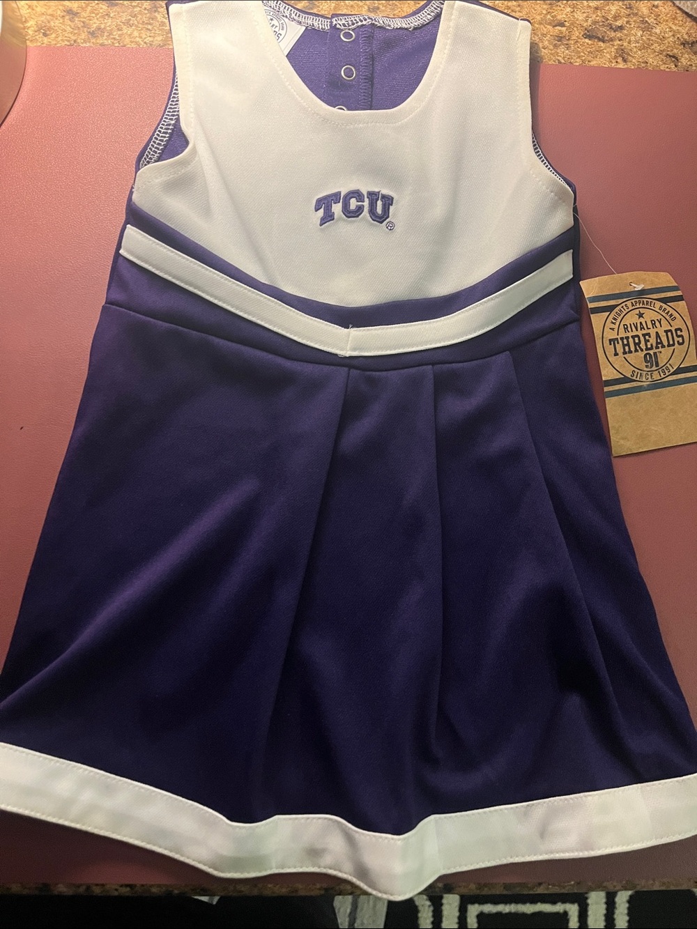 Rivalry Threads Purple and White TCU Girls Cheer Dress